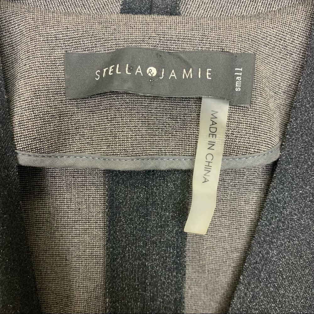 Stella & Jamie Jacket Rio Open Front Leather Sleeve Jacket S - Picture 4 of 5
